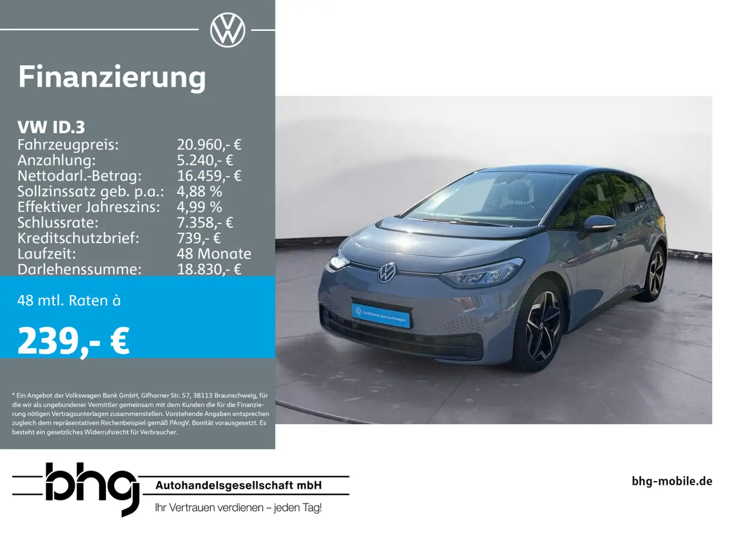 Volkswagen ID.3 Pro Grau - 1
