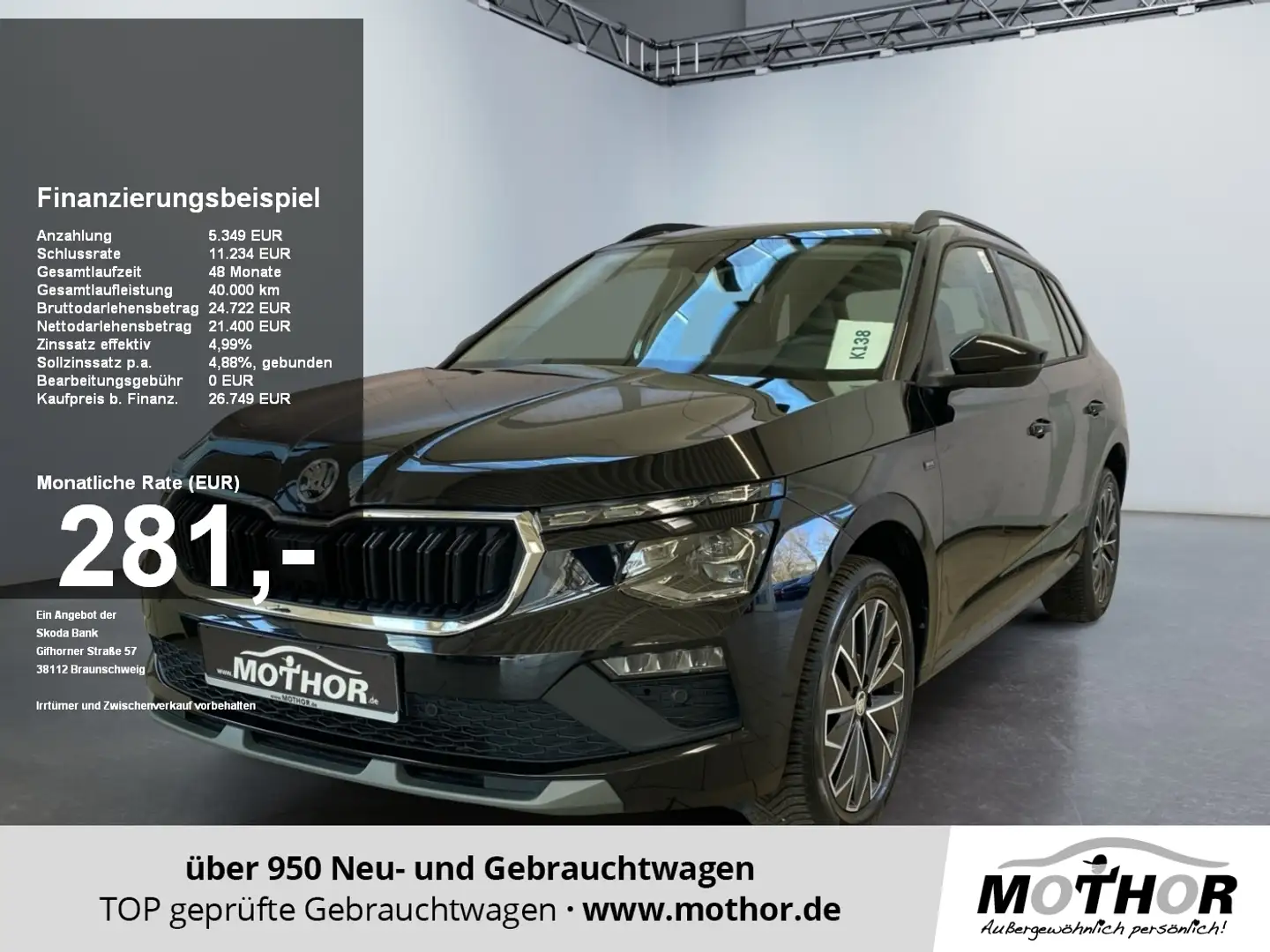 Skoda Kamiq Selection 1.0 TSI ACC LMF17'' LED PDC Schwarz - 1