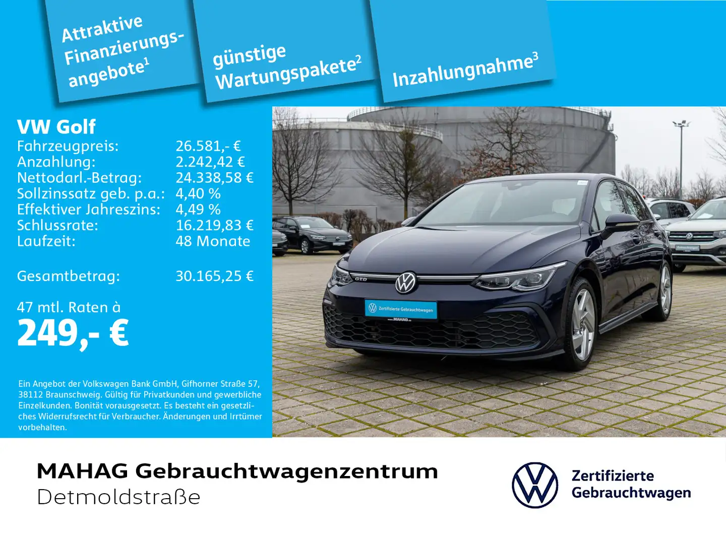 Volkswagen Golf VIII GTD 2.0 TDI Navi LED Keyless DSG Beige - 1