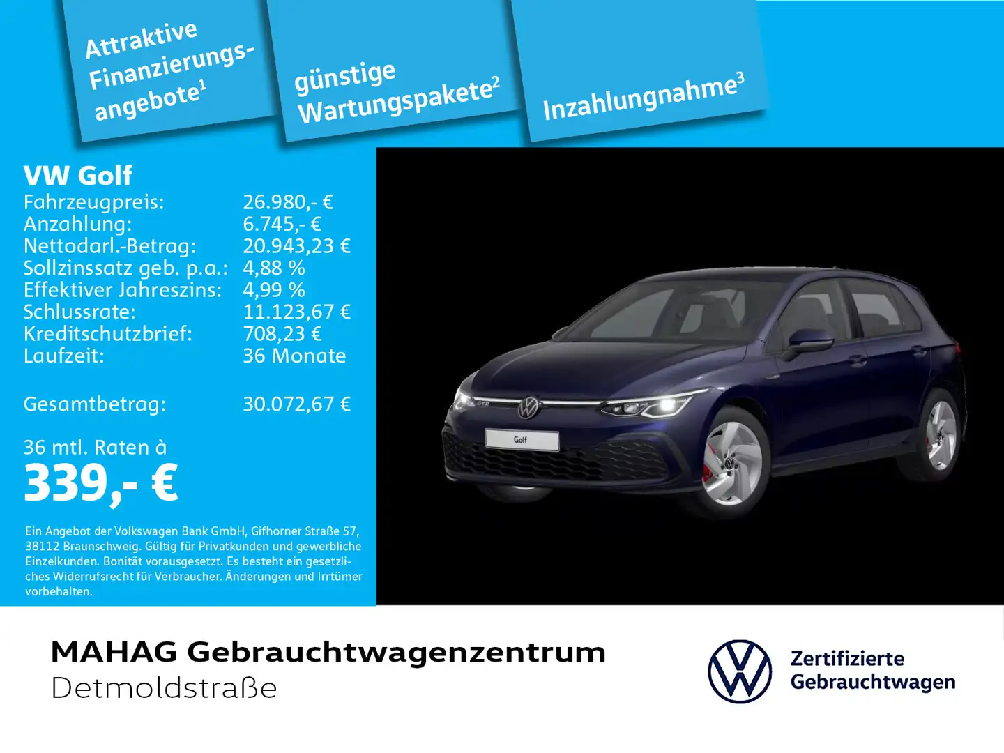 Volkswagen Golf VIII GTD 2.0 TDI Navi LED Keyless DSG Beige - 1