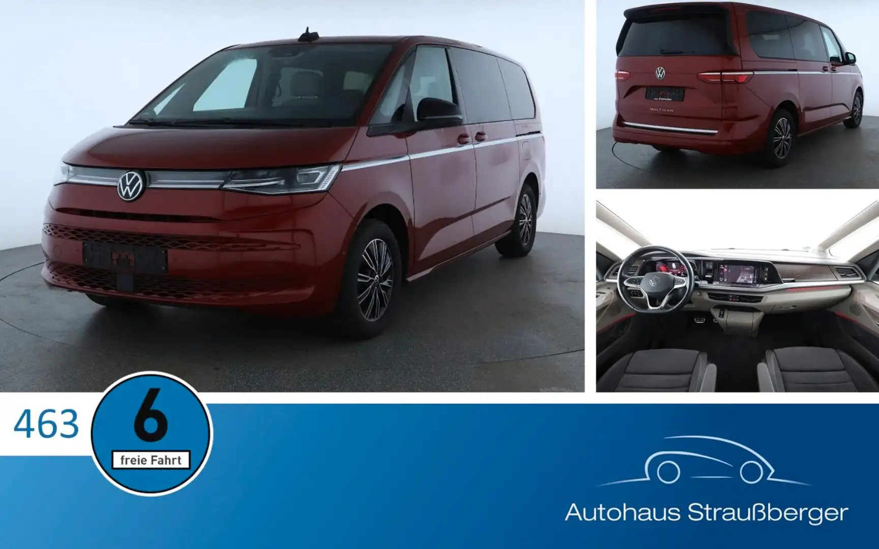 Volkswagen T7 Multivan Style lang ACC H/K AHK PANO HUD 7-S Rot - 1