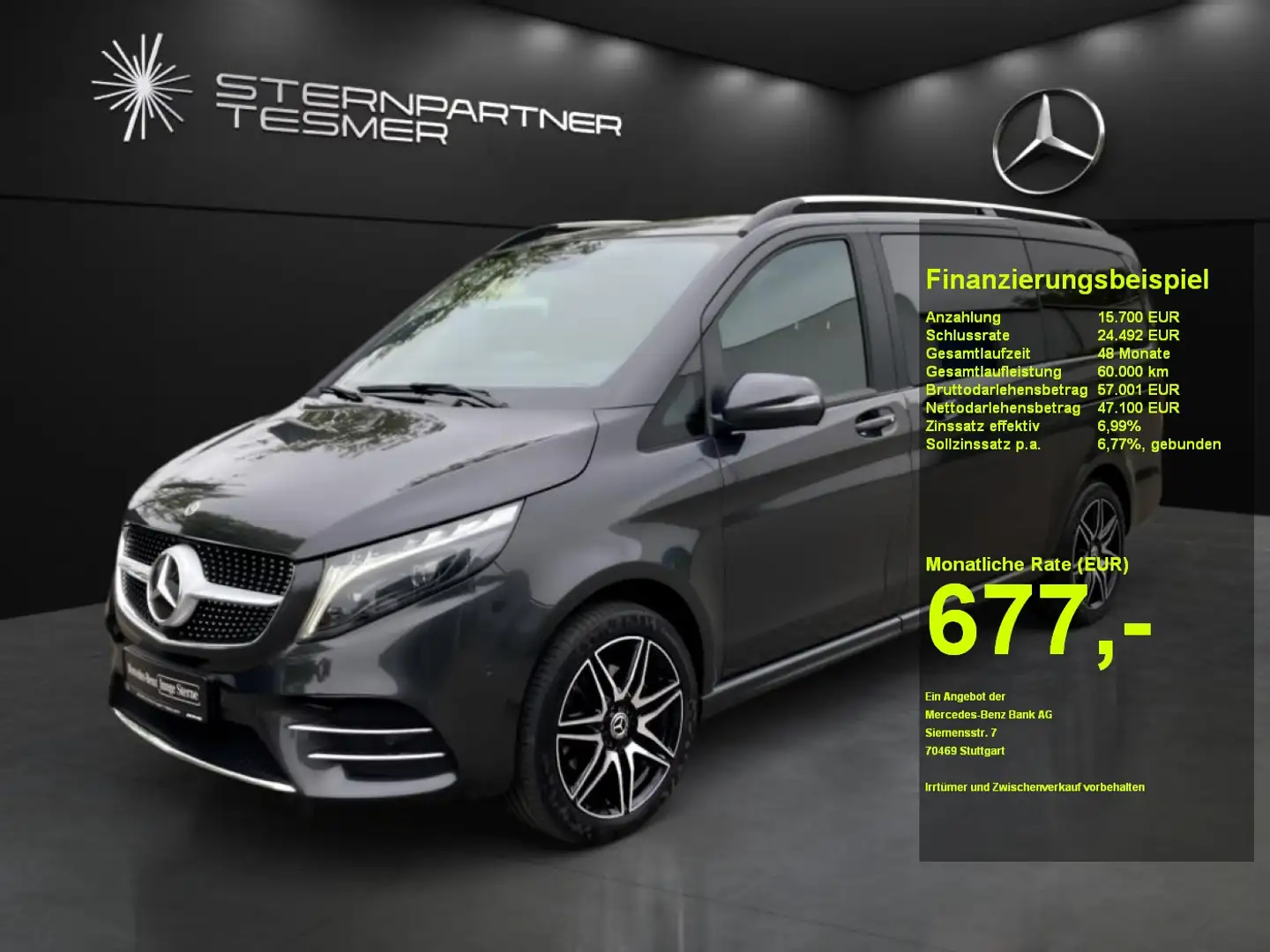Mercedes-Benz V 220 d Edition Lang 4M AMG Standh+AHK2,5+LiegeP Grau - 1