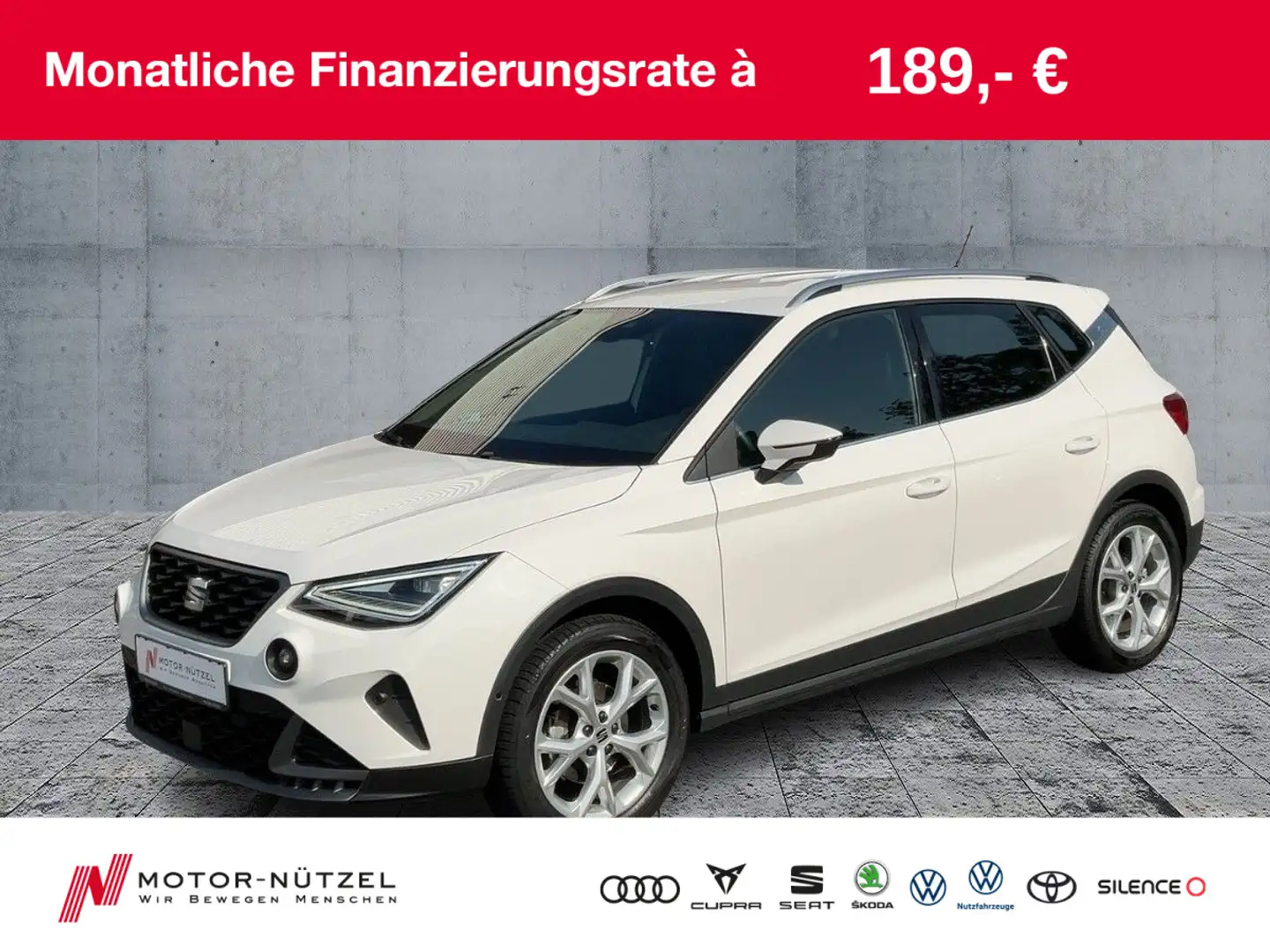 SEAT Arona 1.5 DSG FR 4JG+LED+NAV+ACC+APP+SHZ+RFK+17" Blanc - 1