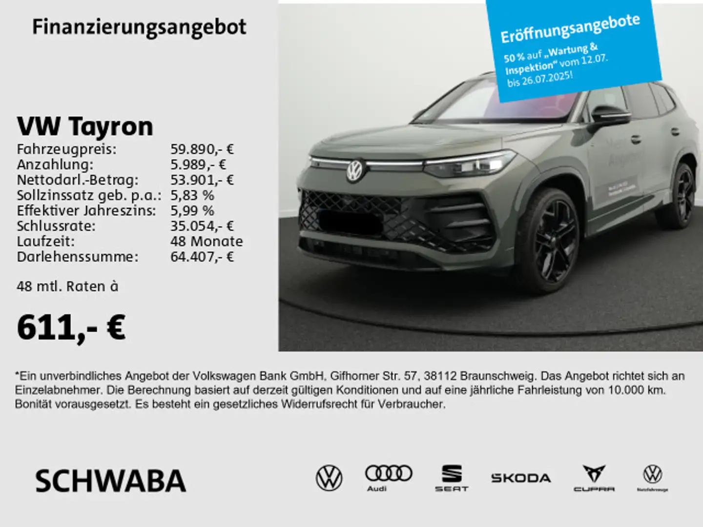 Volkswagen Tayron R-Line 2.0 TDI 4M StdHz*PANO*AHK*ACC*20" Zielony - 1