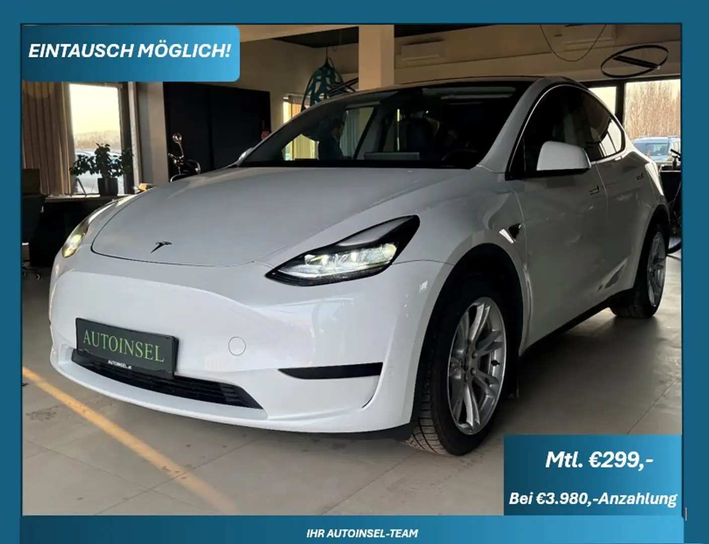 Tesla Model Y MwSt. Ausweisbar+Premium Audioanlage+360° Weiß - 1