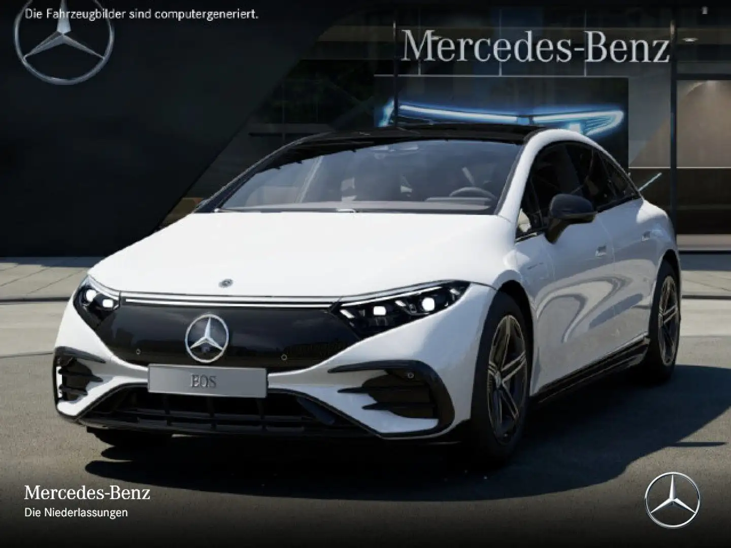 Mercedes-Benz EQS 450 AMG Fahrass 360° Pano Burmester Distr. PTS Weiß - 2