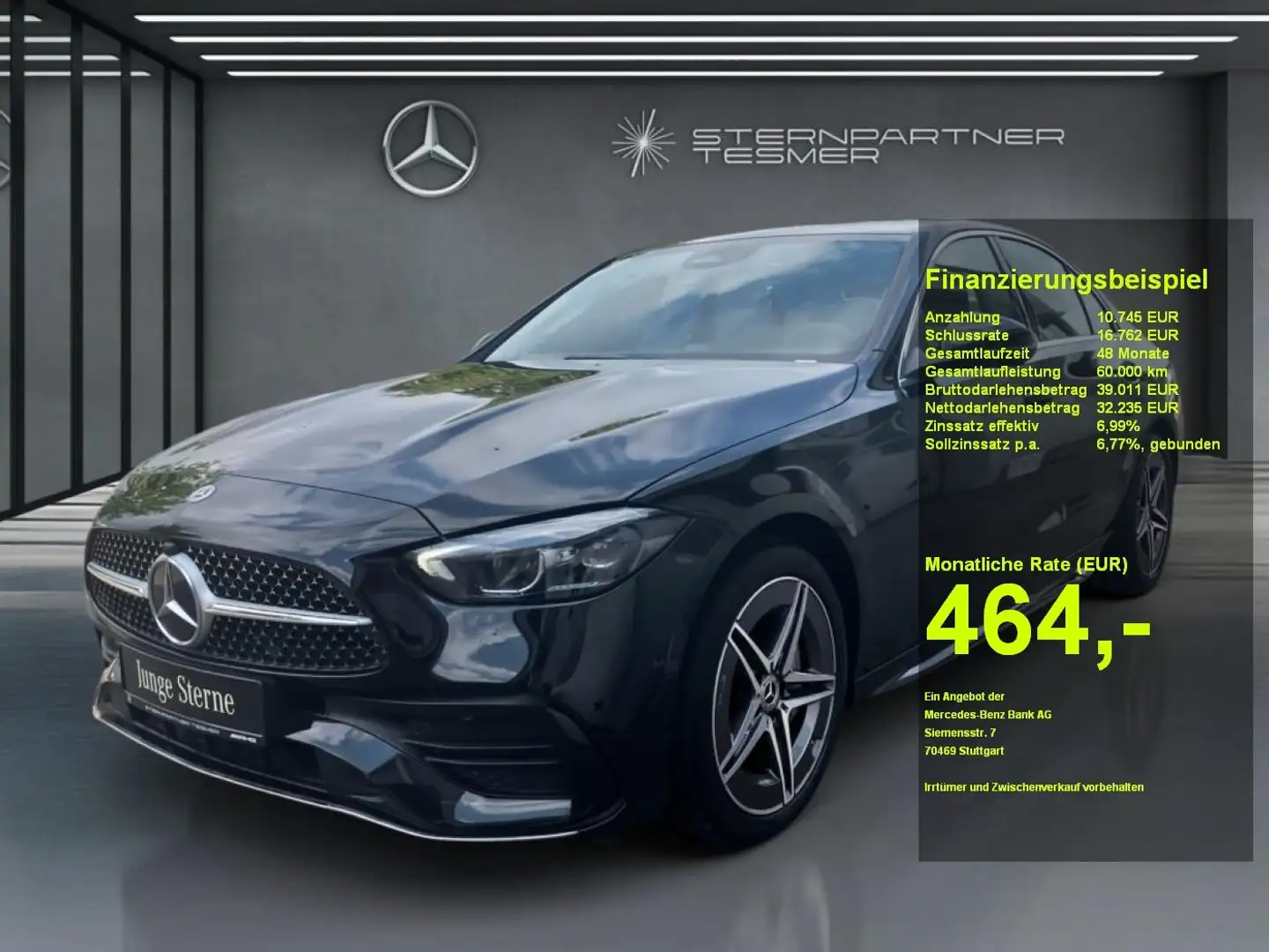 Mercedes-Benz C 220 d AMG, LED, KAMERA, DISTR., Ambiente, AHK Noir - 1