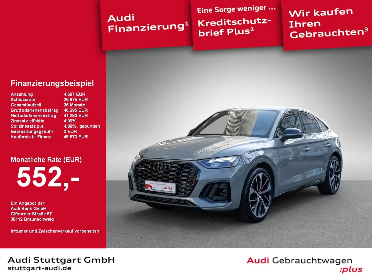 Audi Q5 Sportback 50 TFSIe quattro S tronic S line Gris - 1