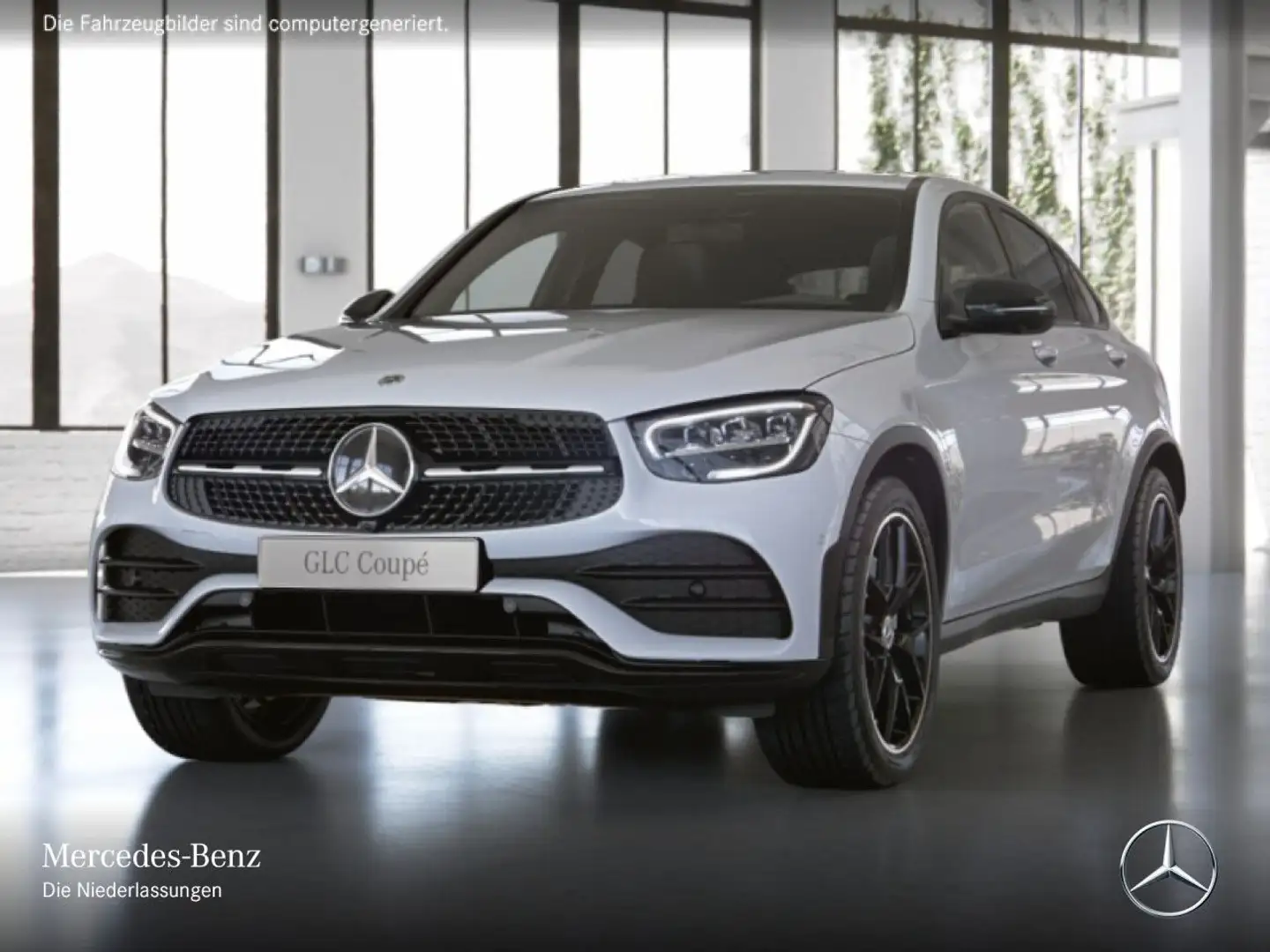 Mercedes-Benz GLC 220 d Coupé 4M AMG+NIGHT+360+AHK+LED+SPUR+9G Weiß - 2