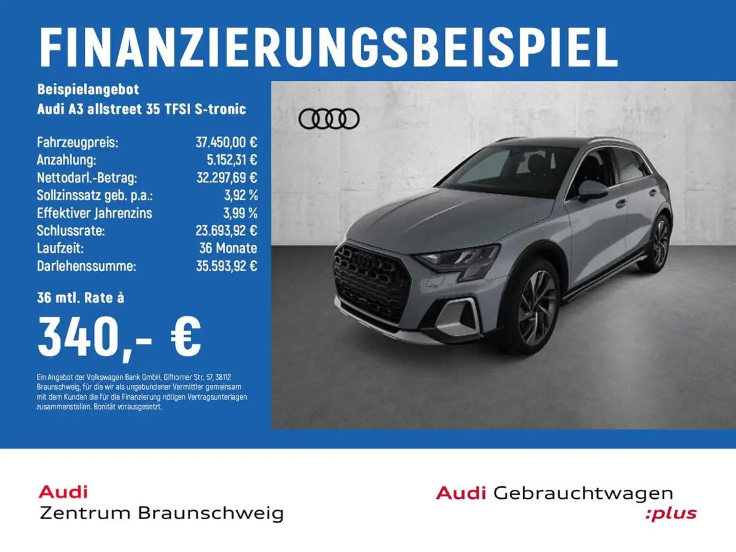 Audi A3 allstreet 35 TFSI S-tronic SHZ+RearView+PDC Grau - 2