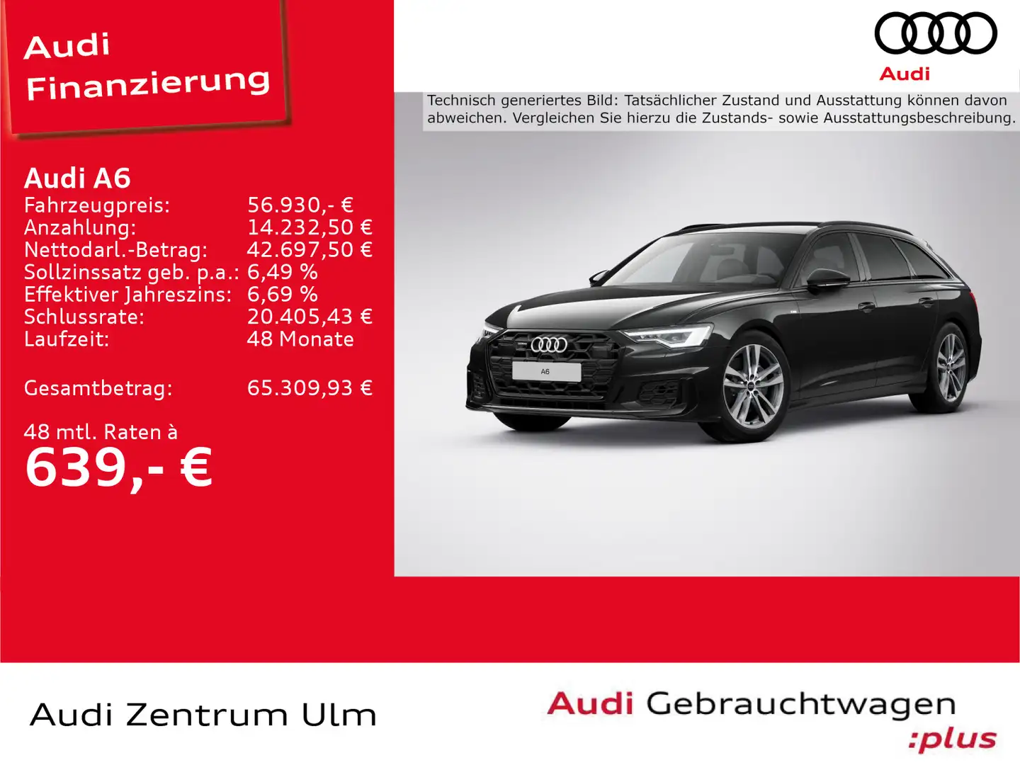 Audi A6 50 TDI qu S-Line Black AHK MATRIX NAVI Schwarz - 1