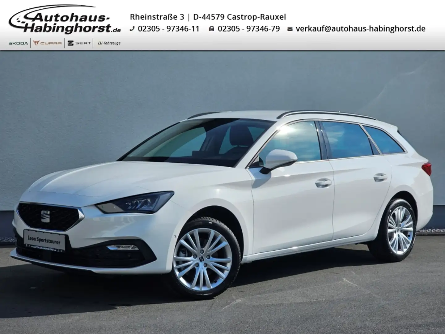 SEAT Leon Sportstourer 2.0 TDI DSG Style Edition AHK Nav Cam Weiß - 1