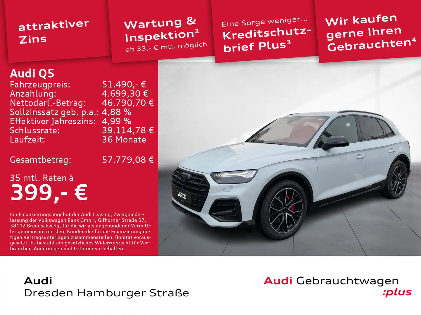 Audi Q5 50 TFSI e advanced quattro Matrix B&O AHZV Blanc - 1