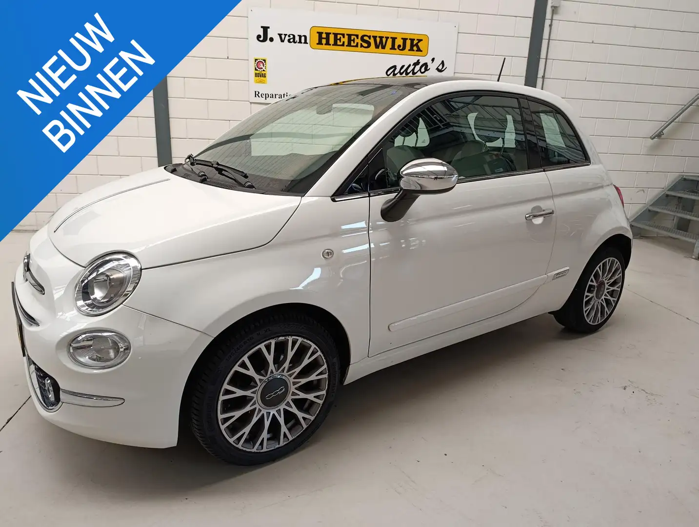 Fiat 500 1.2 Star ECC/NAV/HALF-LEER/LMV/PANORAMA/PDC Wit - 1