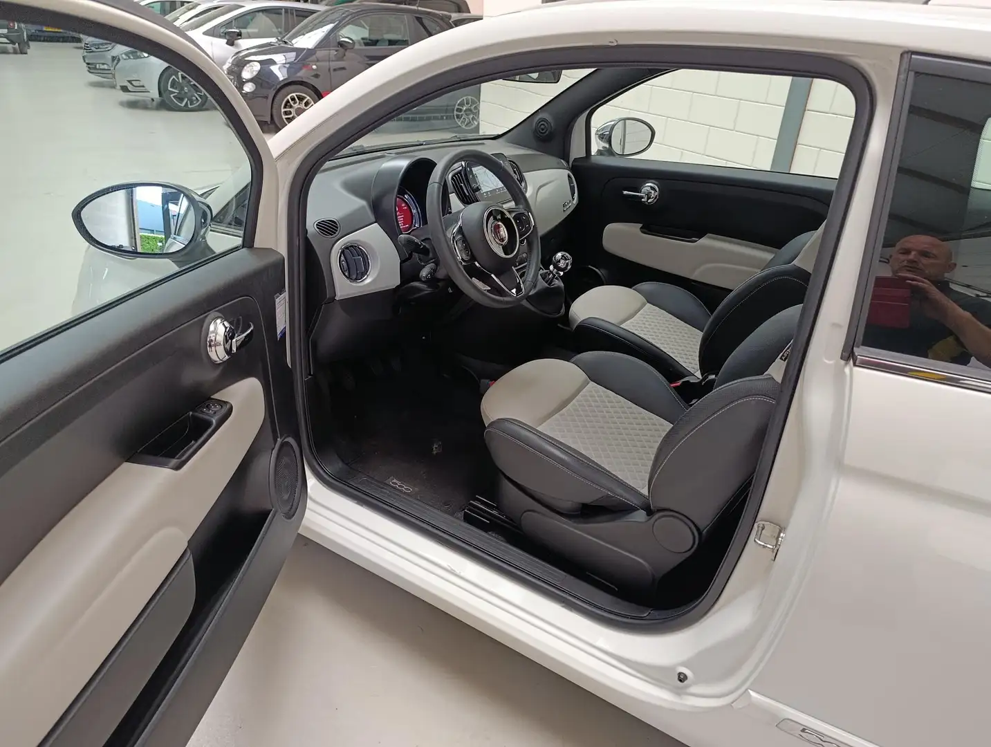 Fiat 500 1.2 Star ECC/NAV/HALF-LEER/LMV/PANORAMA/PDC Wit - 2