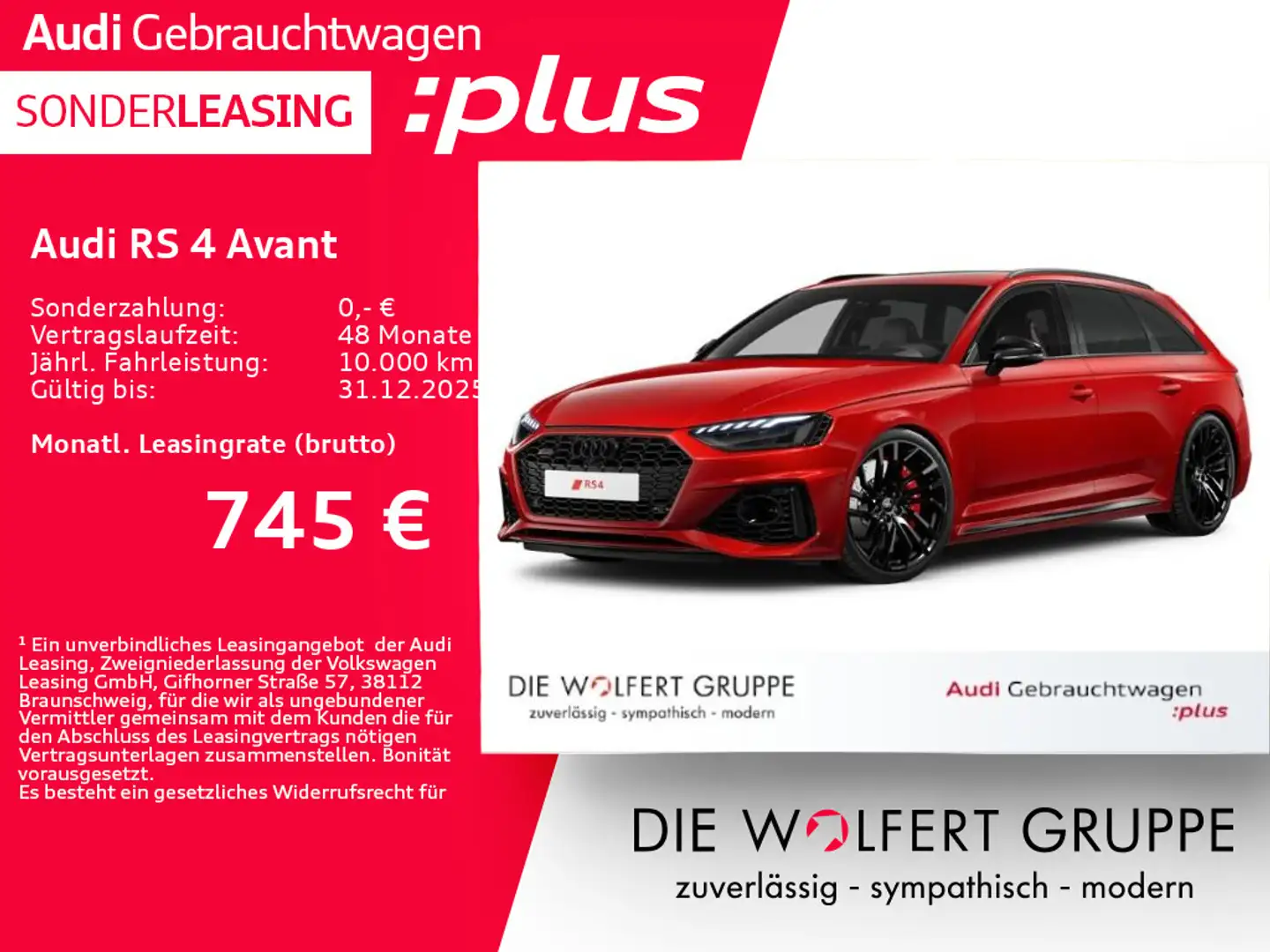 Audi RS4 RS-SPORTAGA*280KM/H*PANO*360°*B&O Rot - 1