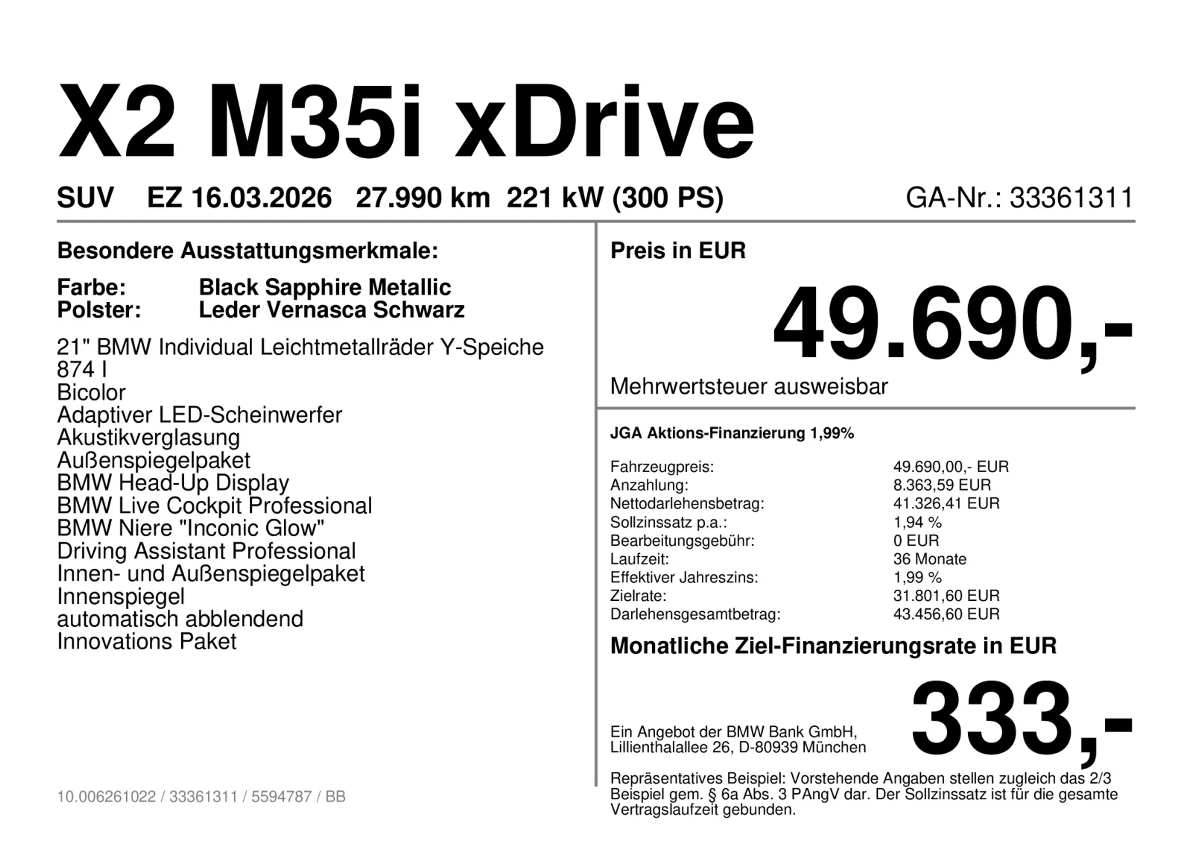 BMW X2 M35i xDrive Head-Up+AHK+21"+ab — photo 4