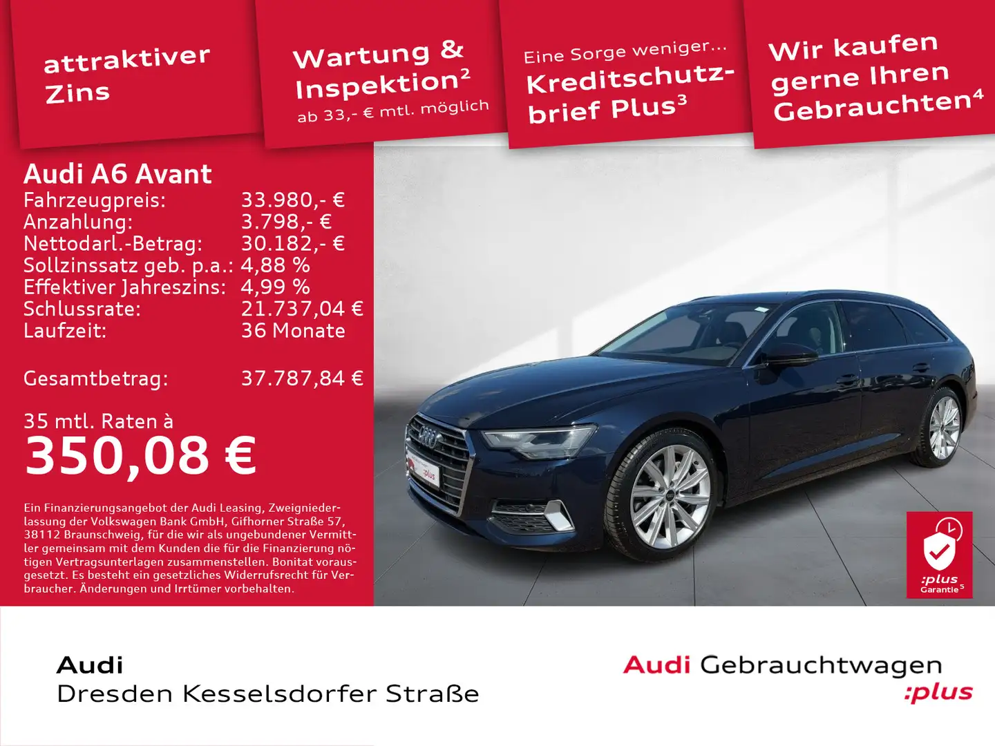 Audi A6 45 TDI Q. sport AHZV LED Navi Blau - 1