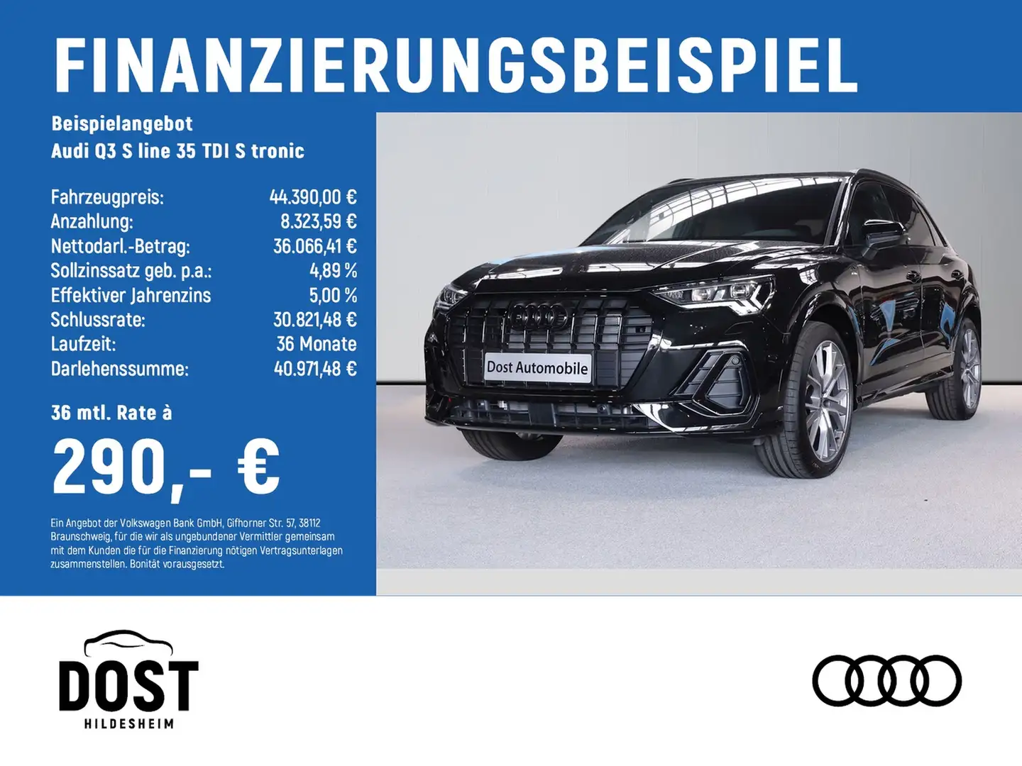 Audi Q3 S line 35 TDI S tronic AHK+PANO+MATRIX+NAVI Fekete - 2
