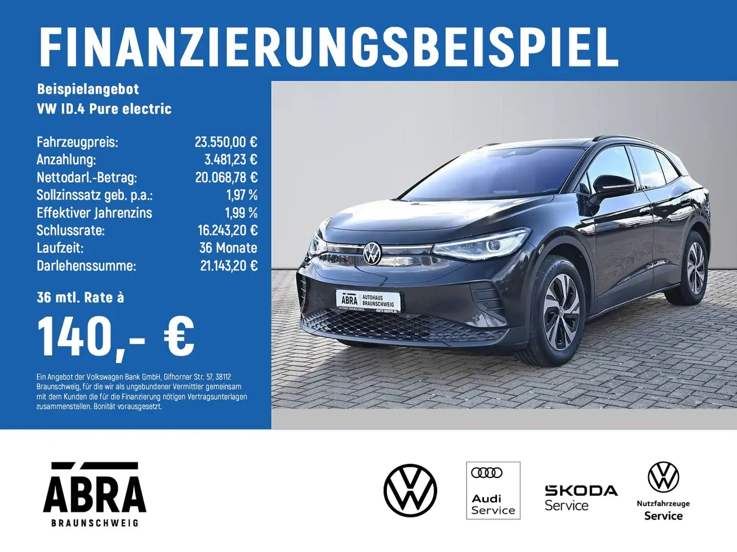 Volkswagen ID.4 Pure electric IQ.LIGHT+PANO+LANE+PDC+DAB+ Grau - 2