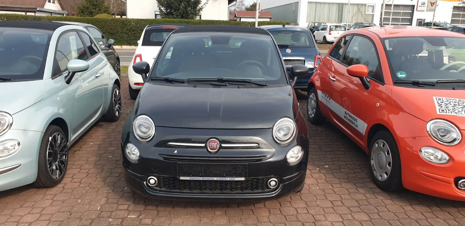 Fiat 500C 500 Cabrio-Navi-Klimaaut-PDC Schwarz - 2