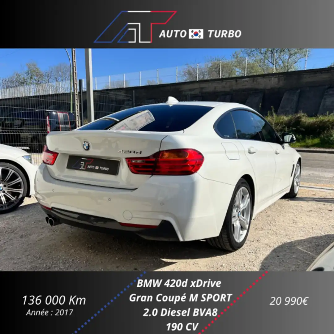 BMW 420 (F36) 420D 190CH M SPORT Weiß - 2
