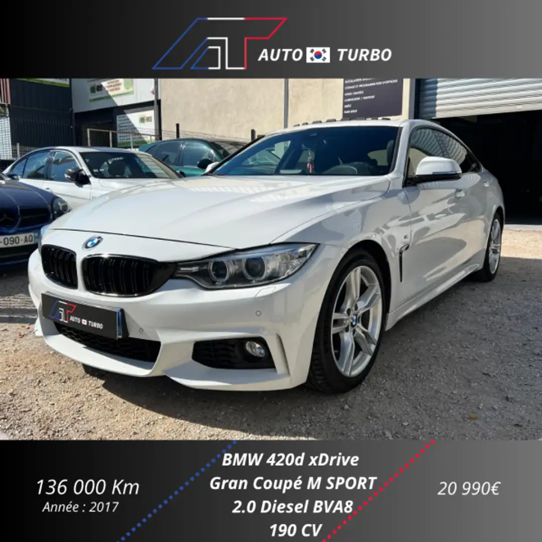 BMW 420 (F36) 420D 190CH M SPORT Weiß - 1