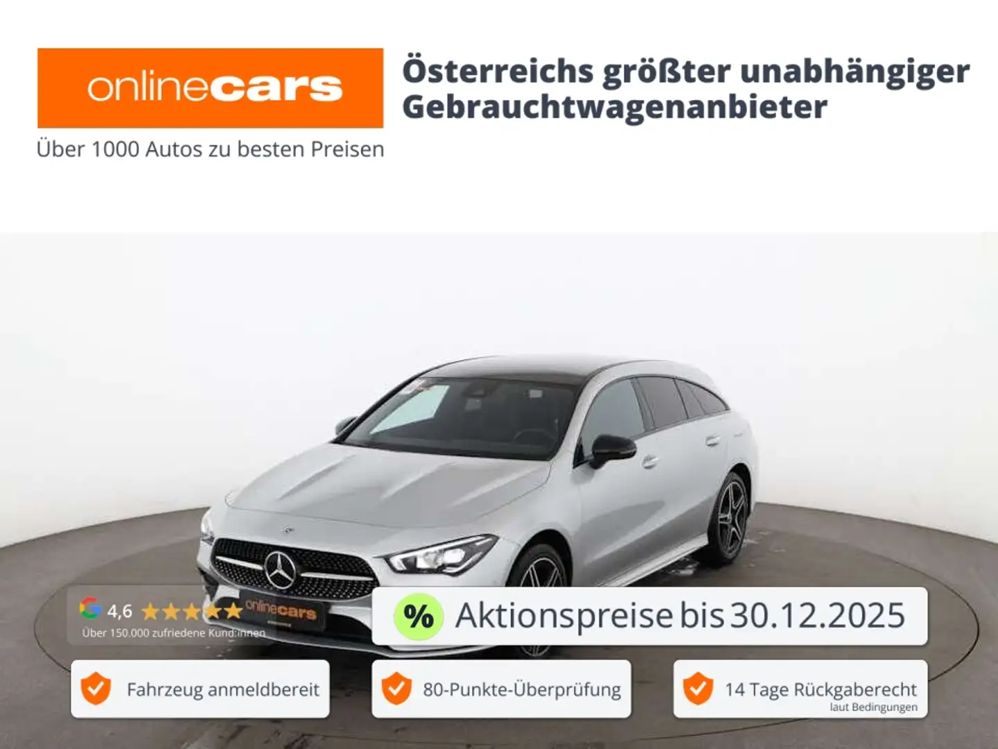 Mercedes-Benz CLA 250 e SB AMG-Line Aut LED SKY AHK NAVI LEDER Silber - 1