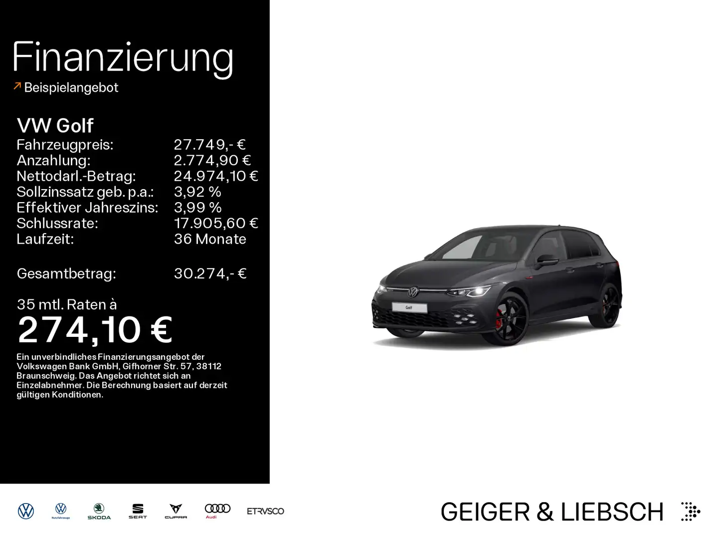 Volkswagen Golf GTI Golf VIII 2.0 TSI DSG GTI*BLACK-STYLE*LED*KAMERA Grau - 1