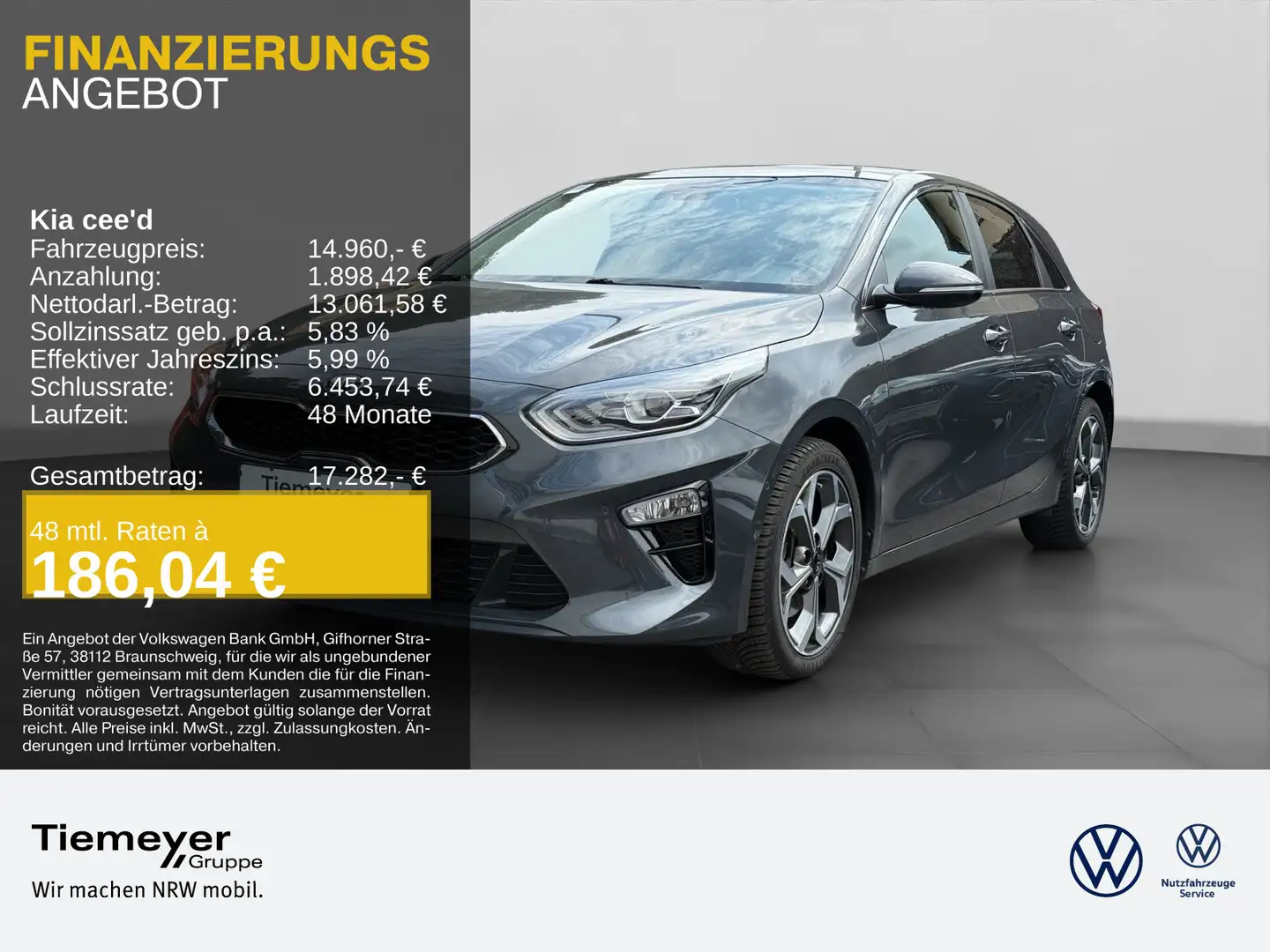 Kia Ceed / cee'd Ceed 1.4 T-GDI PLATINUM EDITION BI-LED NAVI KAME Grau - 1