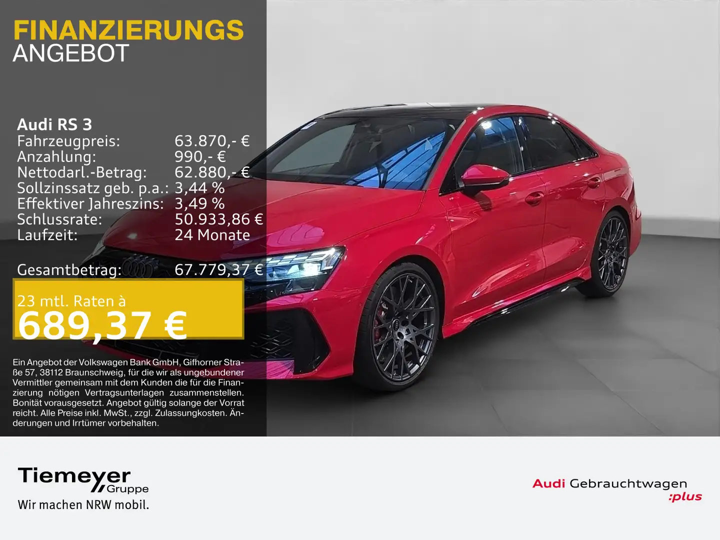 Audi RS3 RS3 Limo TFSI Q UPE89 RS-SPORTABGAS PANO SONOS H Rot - 1