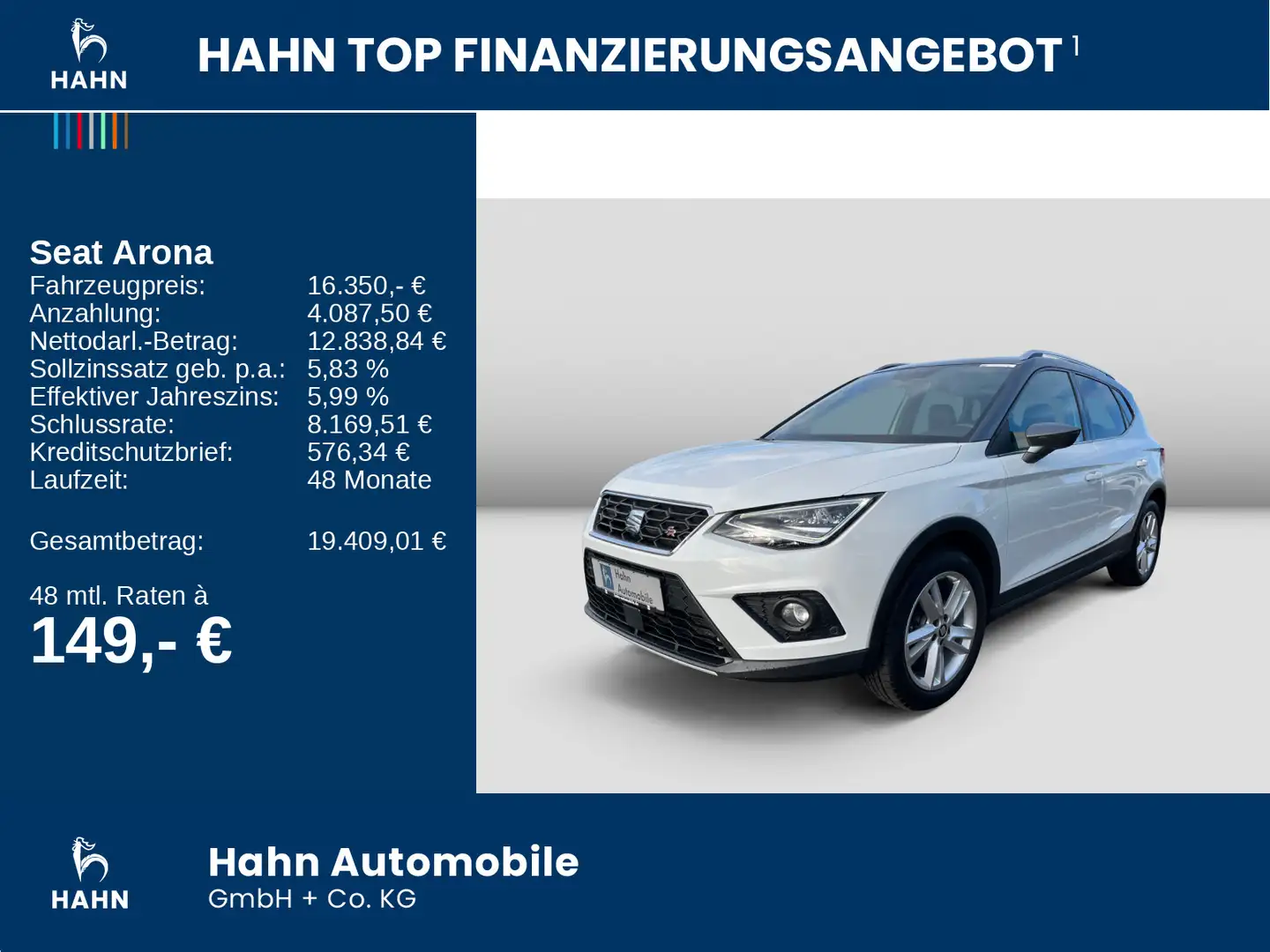 SEAT Arona FR 1.0TSI Climatr AHK Temp LED Cam PLA SHZ Weiß - 2