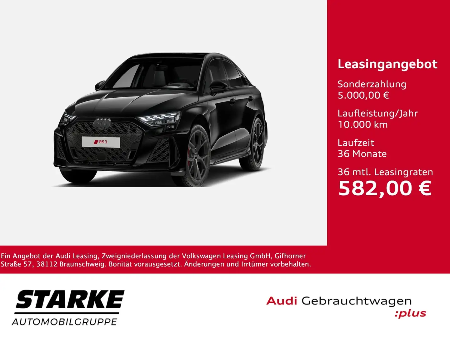 Audi RS3 RS 3 Limousine S tronic quattro NaviPlus Matrix... Schwarz - 1