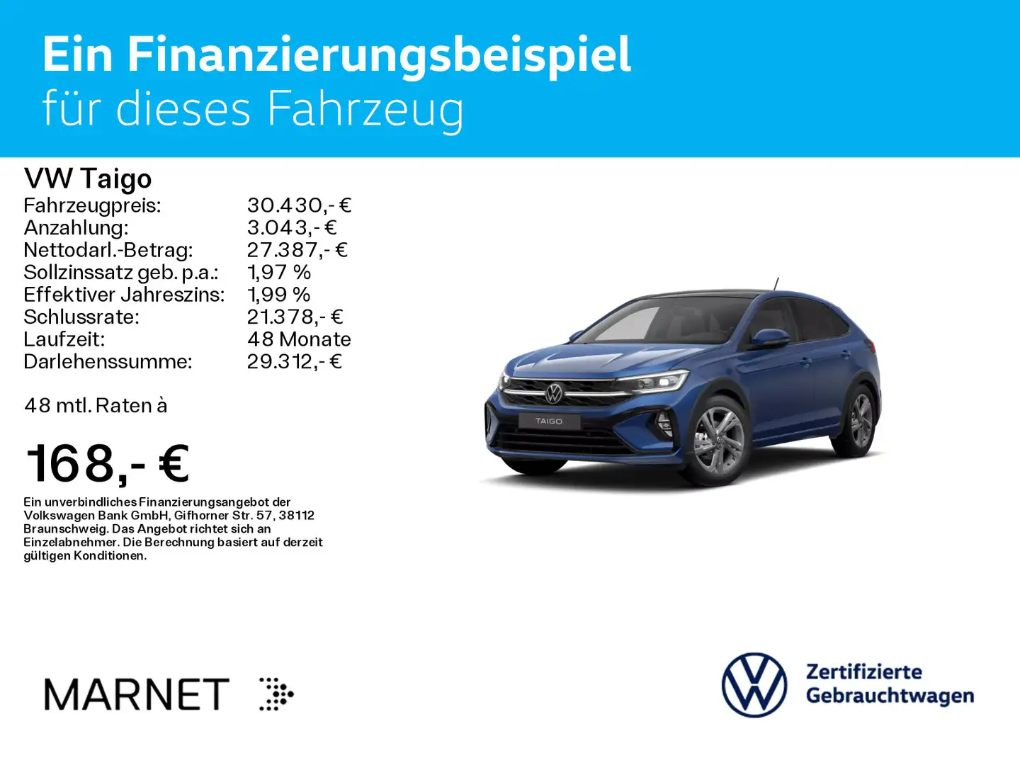 Volkswagen Taigo R-Line 1.5 TSI DSG* Navi*AHK*Pano*Kamera*A Blau - 2