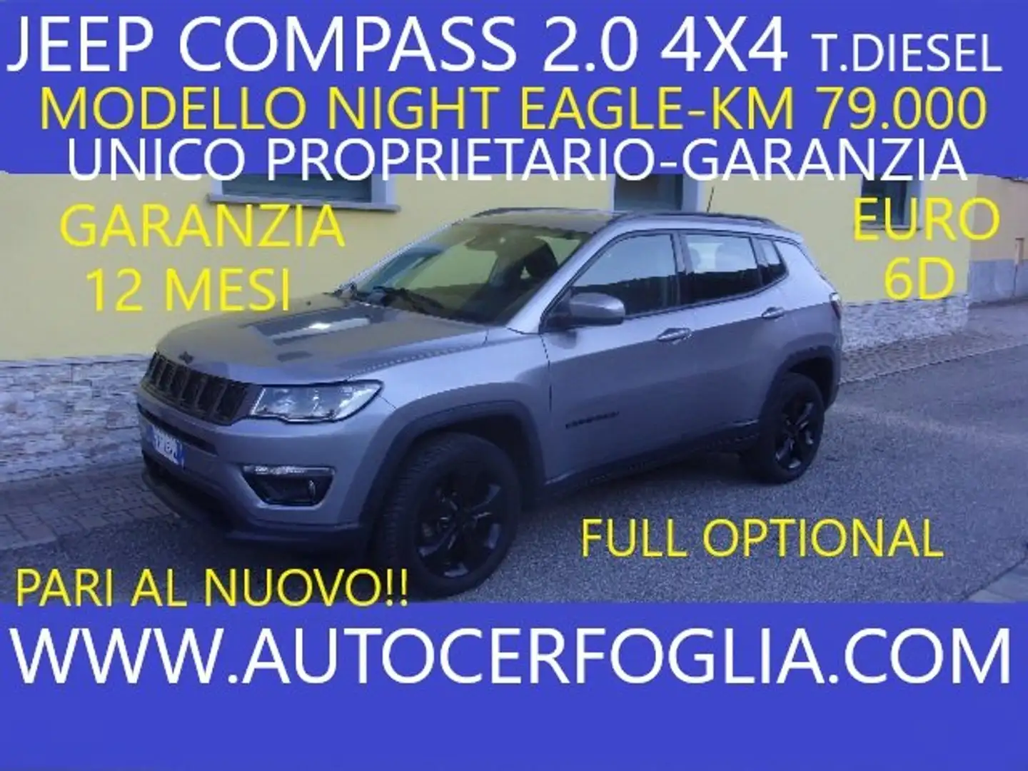 Jeep Compass II  2.0 mjt Night Eagle 4wd 140cv my19 Gris - 1