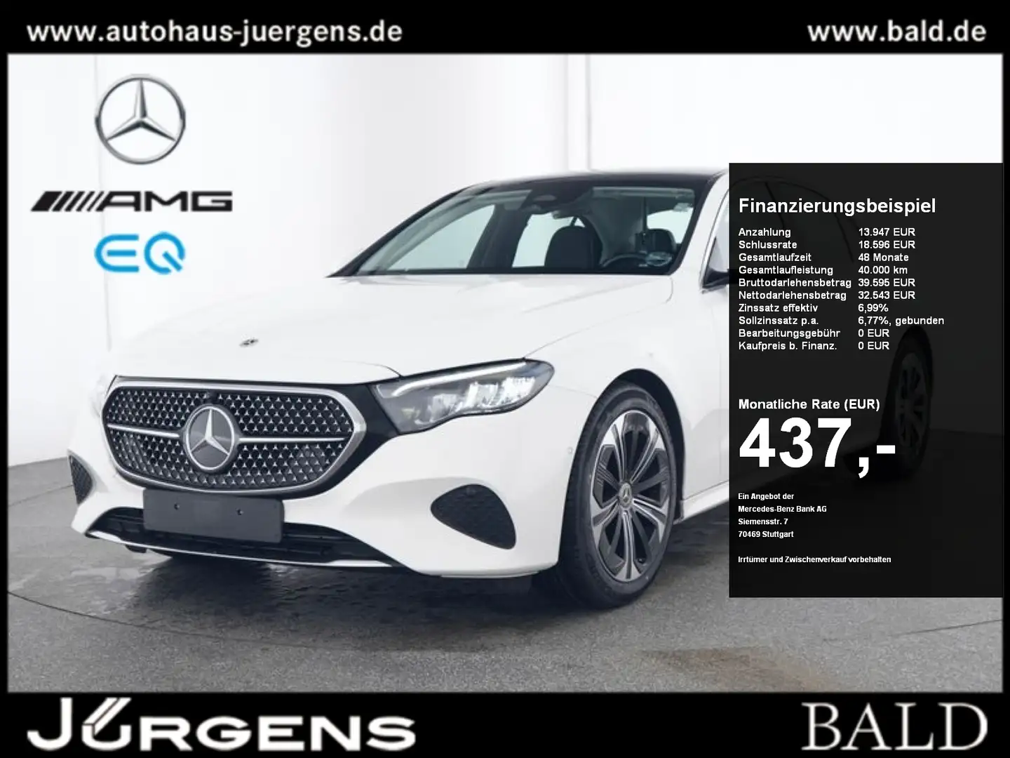 Mercedes-Benz E 220 d Avantgarde/LED/Cam/Pano/Totw/Distr/19' Weiß - 1
