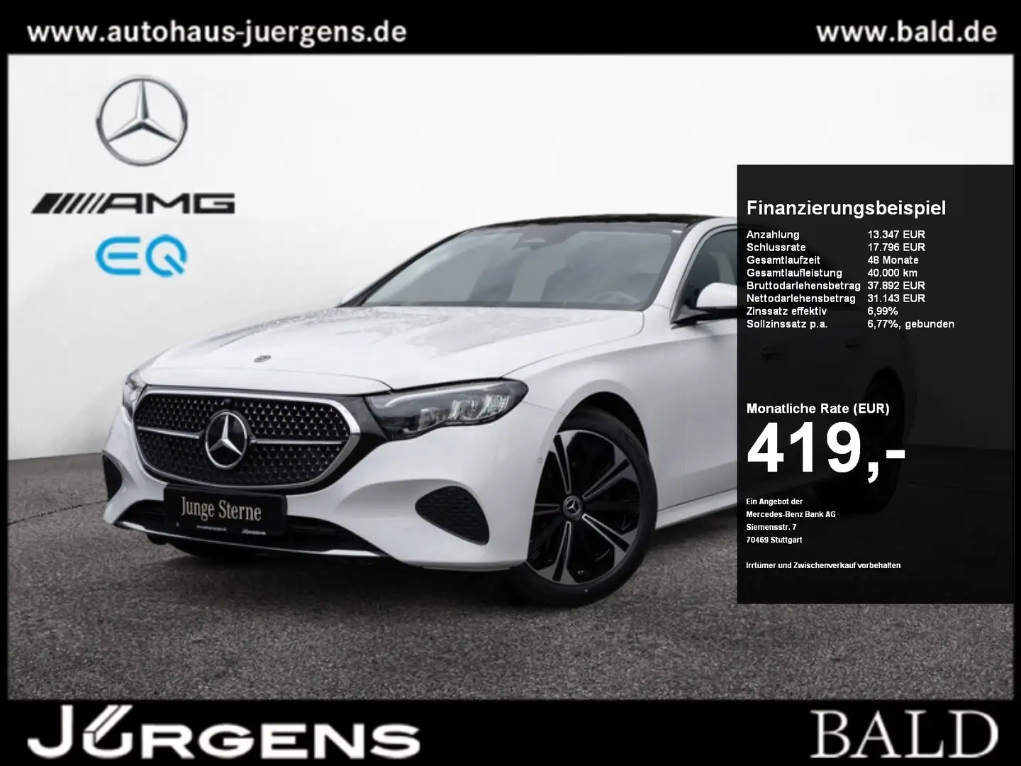 Mercedes-Benz E 220 d Avantgarde/LED/Cam/Pano/Totw/Distr/19' Bílá - 1