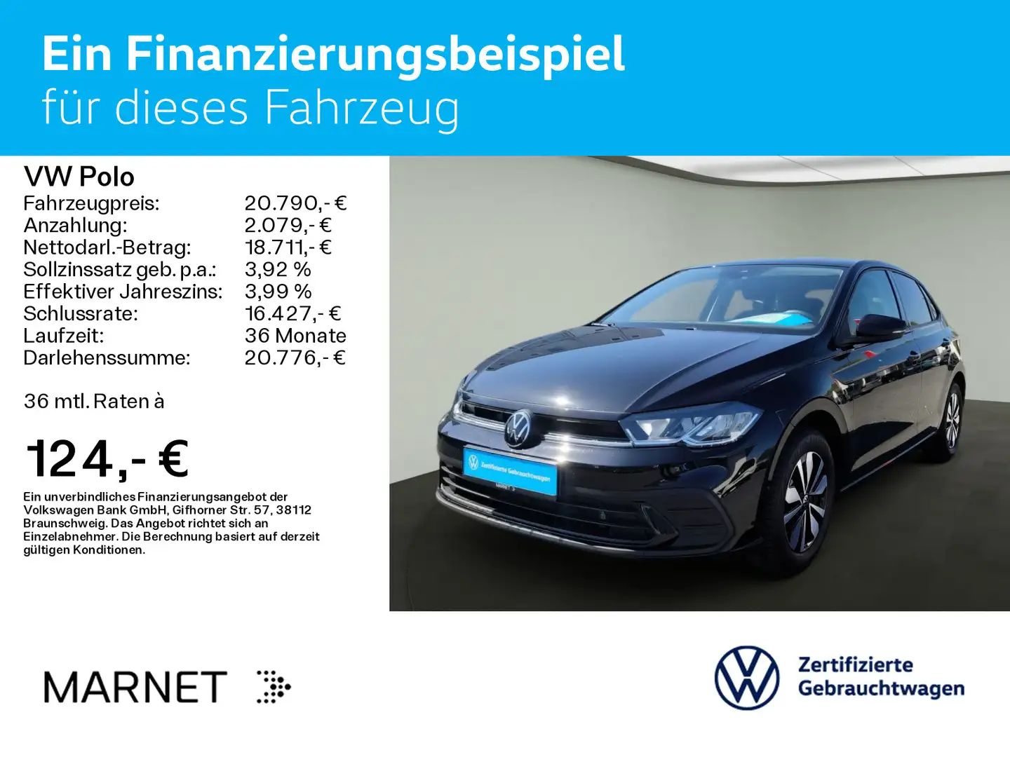 Volkswagen Polo 1.0 TSI DSG MOVE*LED*AHK*DIGITAL*NAVI*KAMER Black - 2