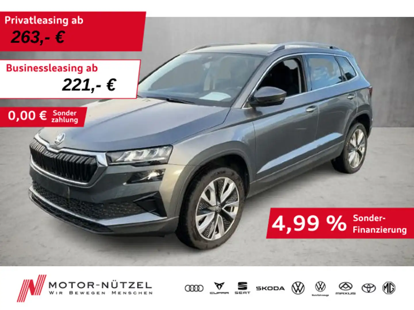 Skoda Karoq 1.0 TSI SELECTION LED+ACC+APP+SHZ+PDC+18" Grijs - 1