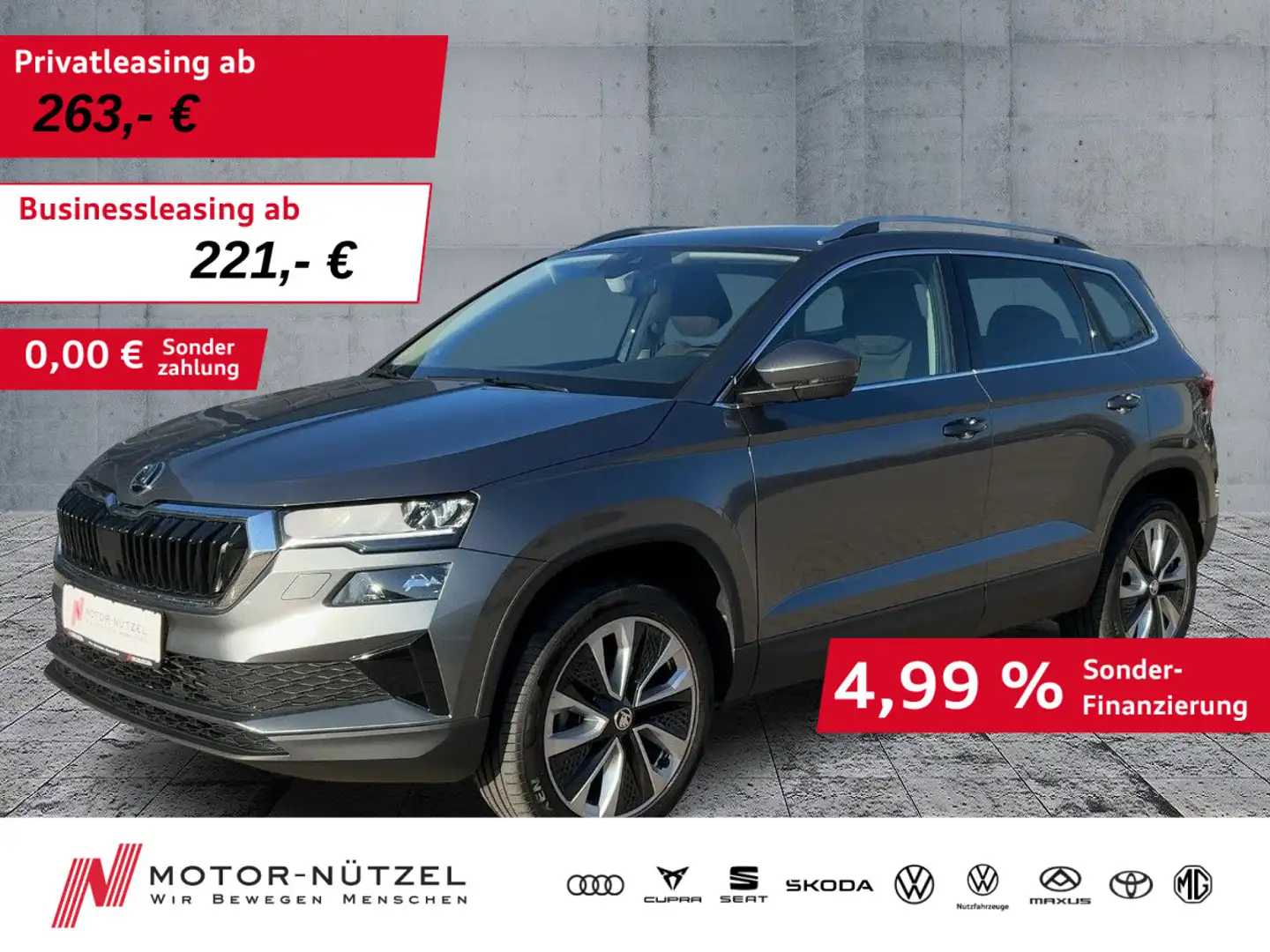 Skoda Karoq 1.0 TSI SELECTION LED+ACC+APP+SHZ+PDC+18" Grau - 1
