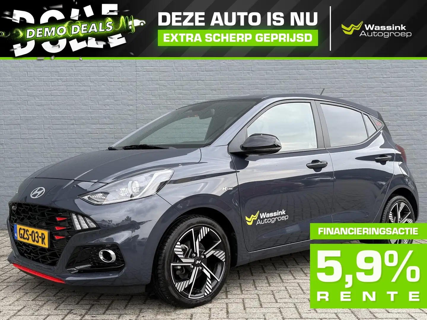 Hyundai i10 New DEMO DEAL | 1.0 T-GDI 90pk N Line I 5 zits I N Grijs - 1