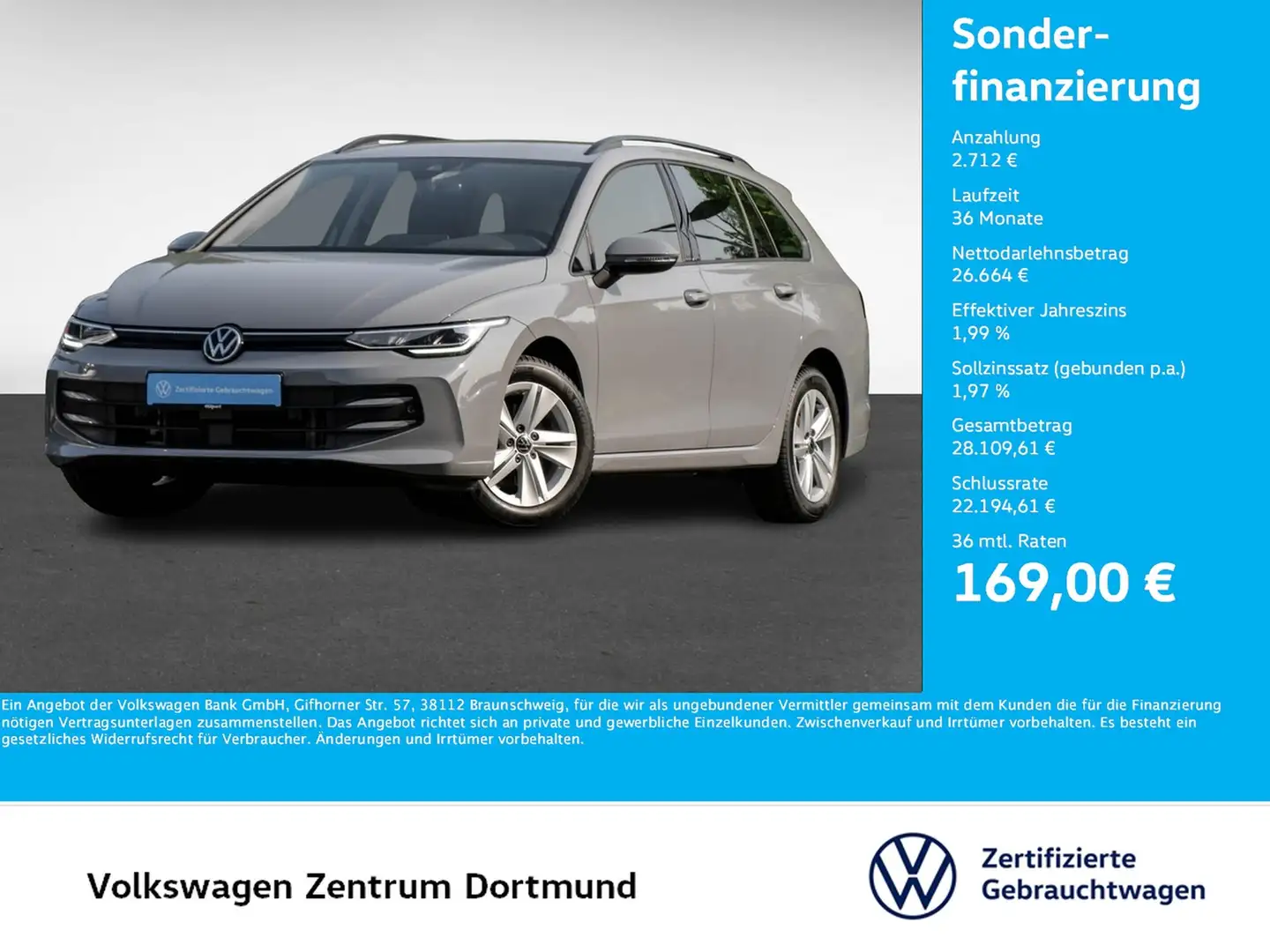 Volkswagen Golf Variant VIII 1.5 eTSI LIFE FACELIFT CAM ACC Grijs - 1