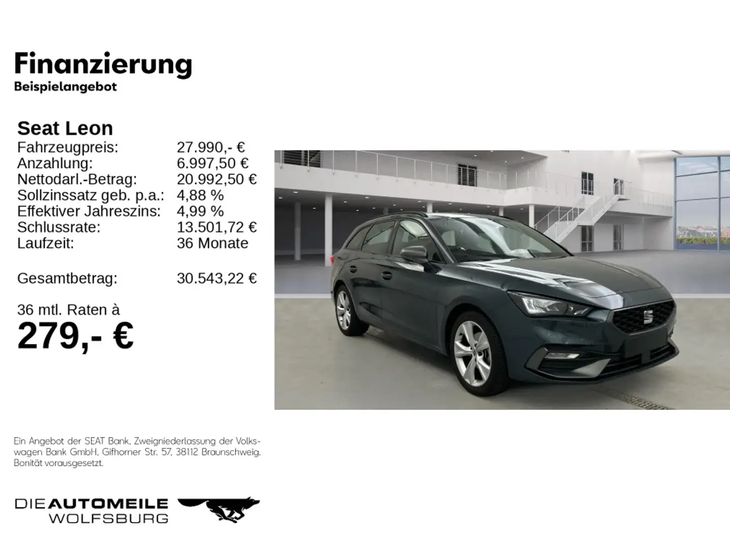 SEAT Leon Sportstourer 1.5eTSI DSG FR NAVI/KAMERA/SIT Grau - 2