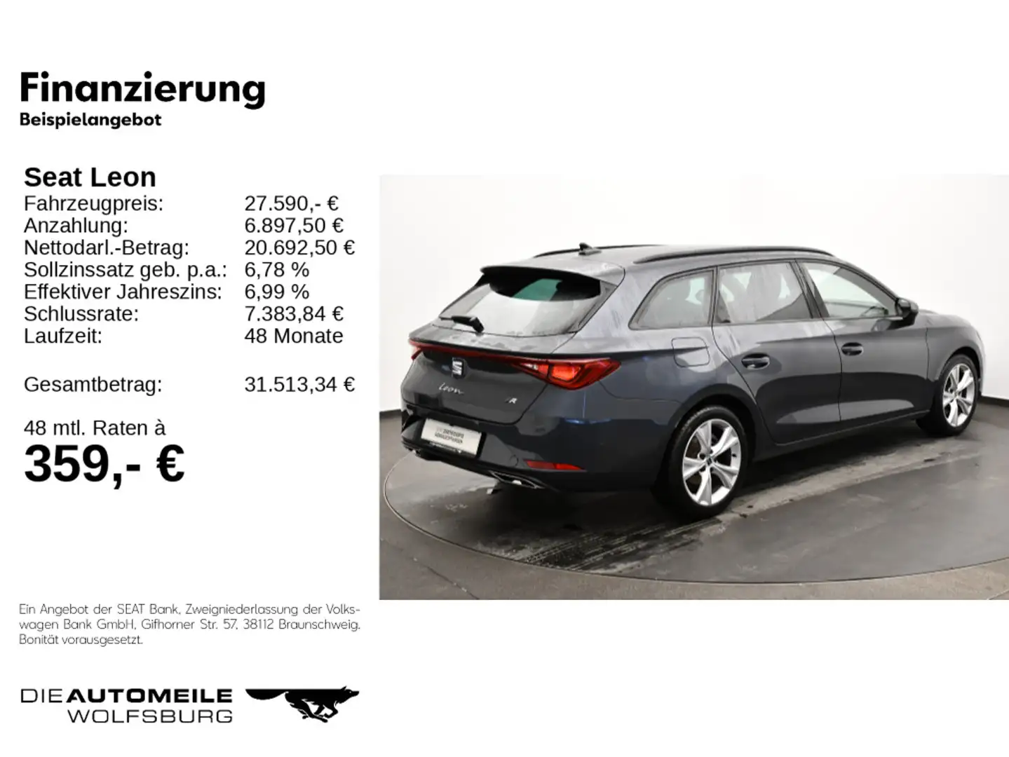 SEAT Leon Sportstourer 1.5eTSI DSG FR NAVI/KAMERA/SIT Grau - 2