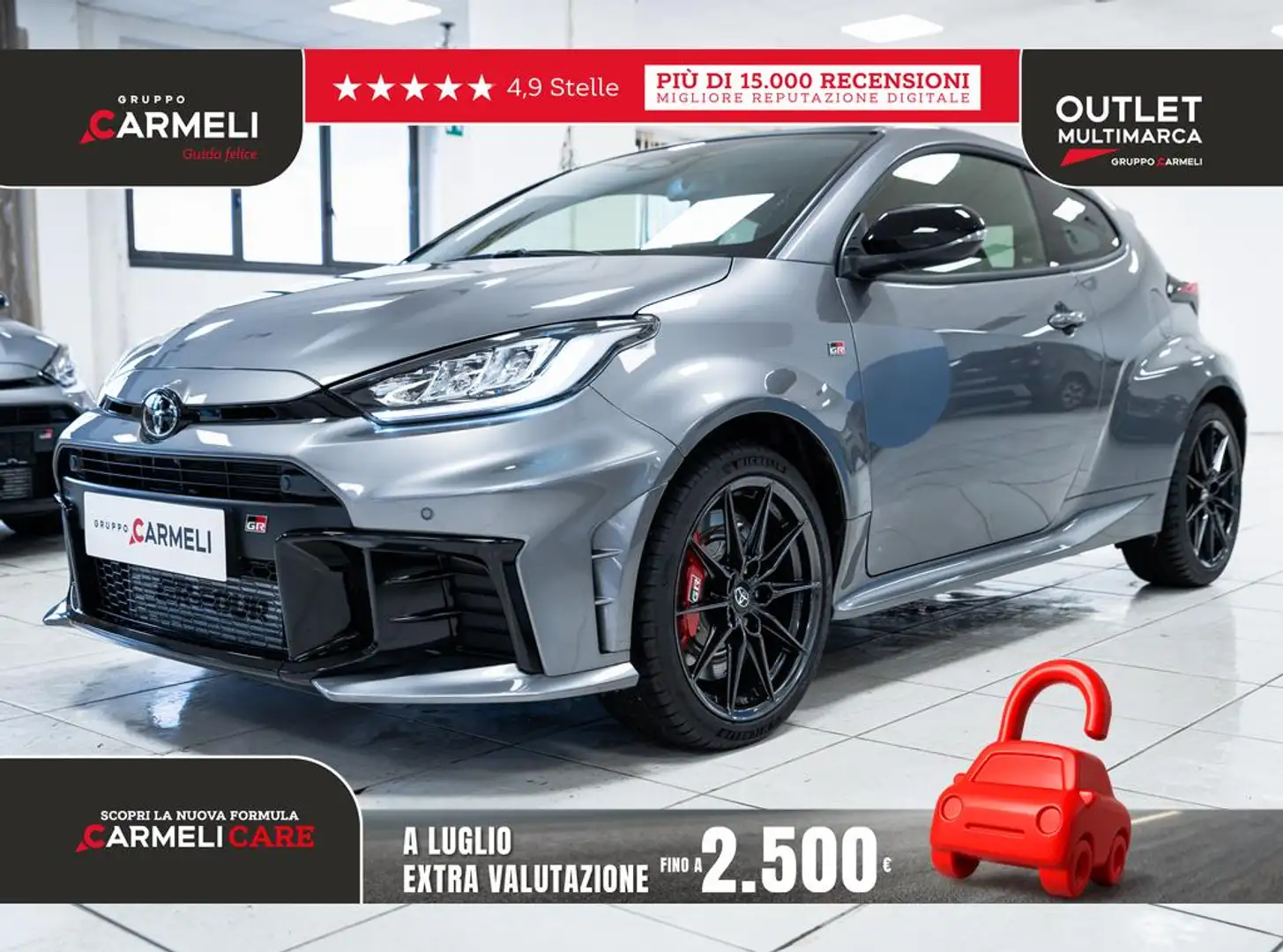 Toyota Yaris 1.6 GR 280 CV Circuit KM0 MANUALE CERCHI FORGIATI Grigio - 1