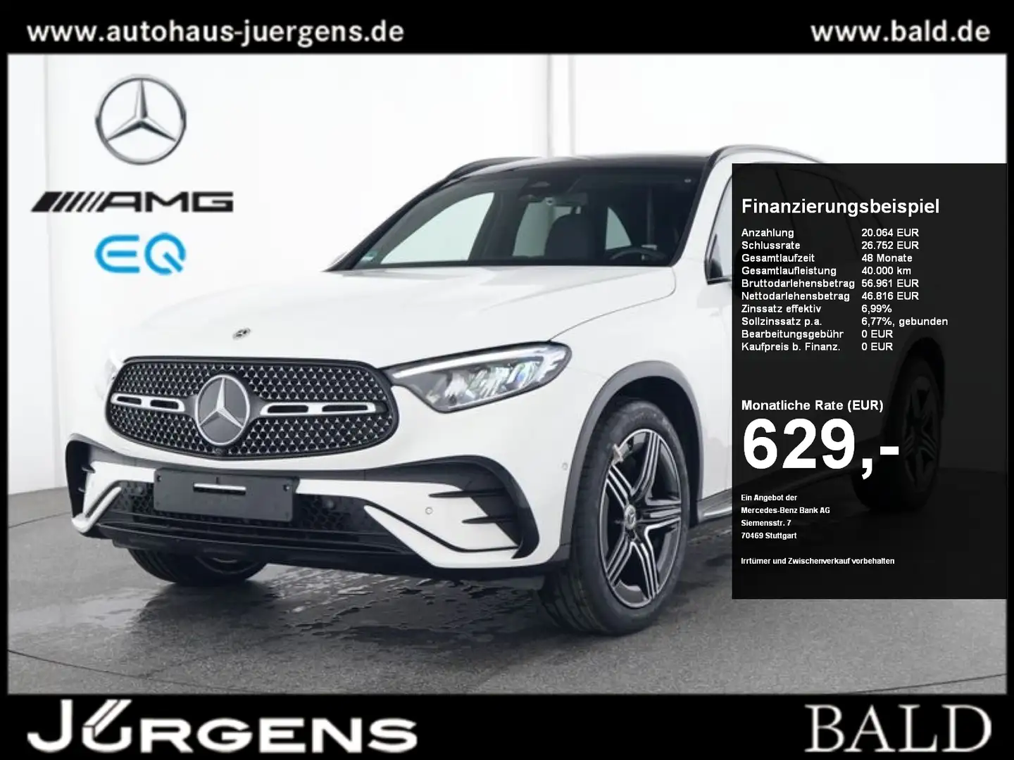 Mercedes-Benz GLC 300 d 4M AMG-Sport/Pano/AHK/Night/Distr/20' Weiß - 1