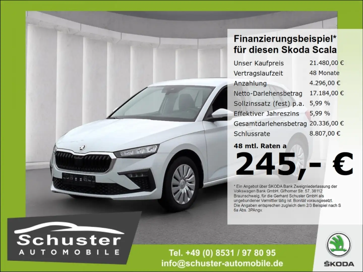 Skoda Scala Essence TSI*DSG AHK LED SHZ Tempo digCockp Weiß - 1