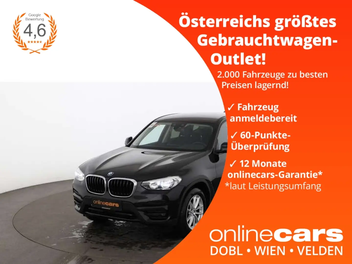 BMW X3 xDrive 20d Advantage Aut LED 360-CAM RADAR NAV Schwarz - 1