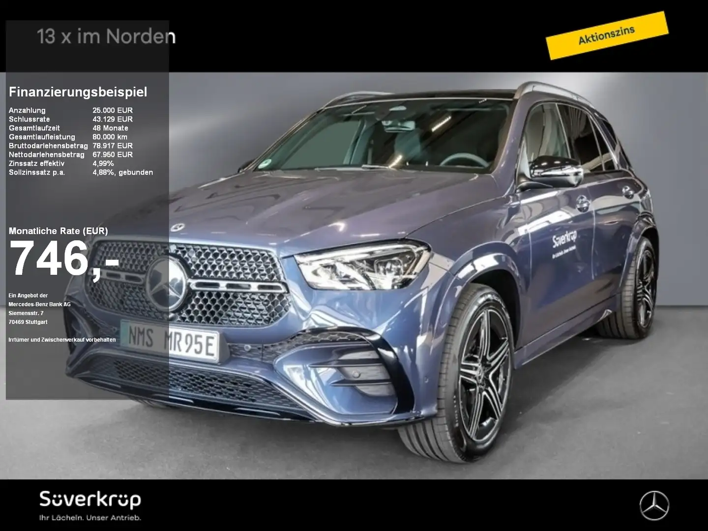 Mercedes-Benz GLE 350 de 4M BURM AMG NIGHT SPUR DISTR PANO Albastru - 1