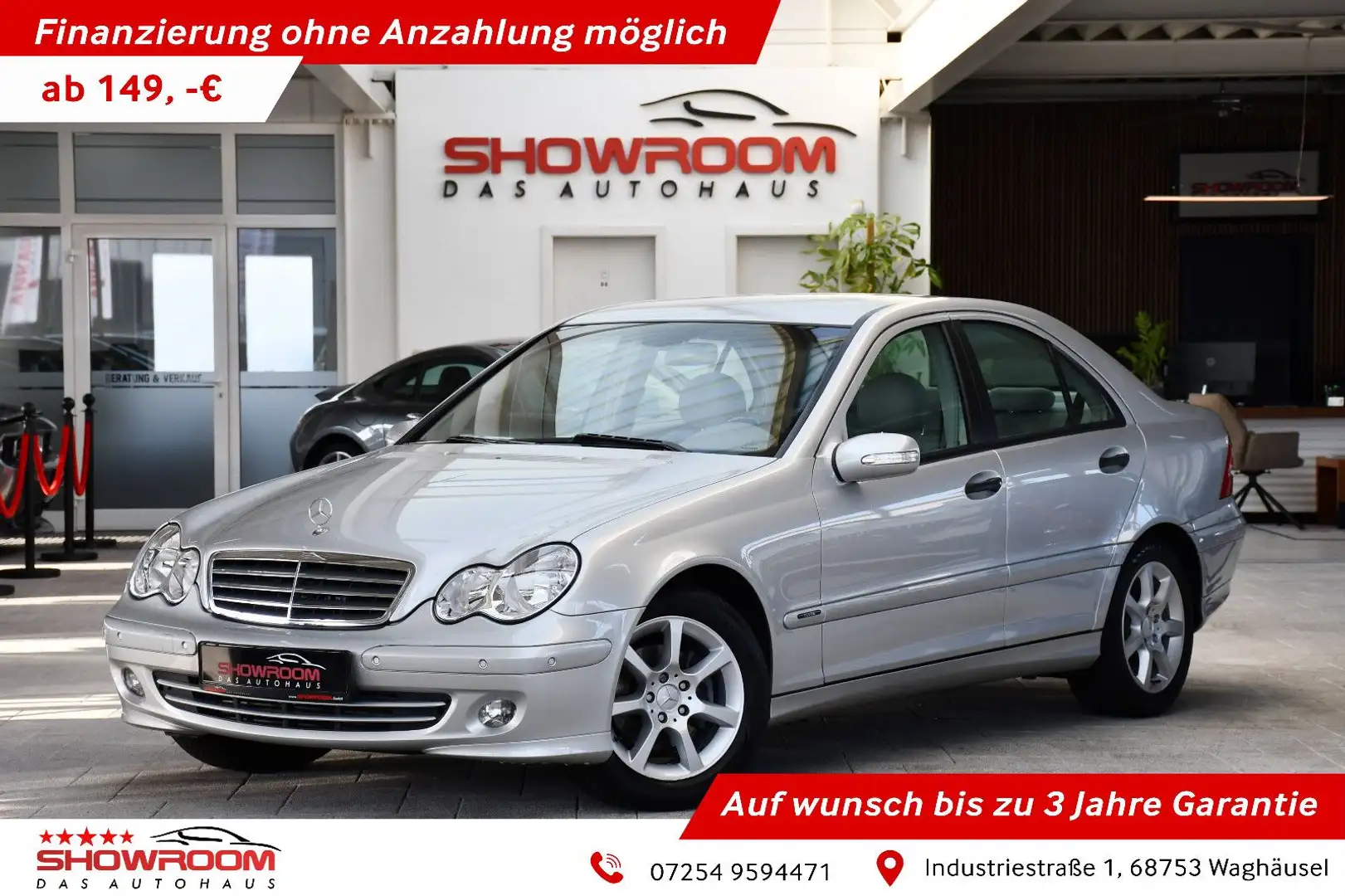 Mercedes-Benz C 200 Lim Kompressor Automatik 1.Hand nur 37tkm! Silber - 1